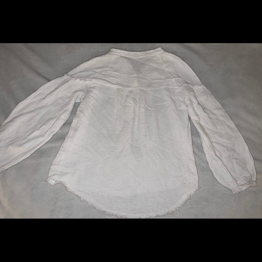 Women’s White Cotton Gauze Blouse Size M - Picture 2 of 6